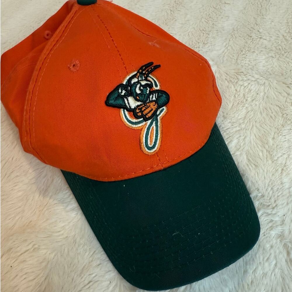 Vintage Baseball Hat Cap MiLB Greensboro Grasshoppers Minor League Orange Green